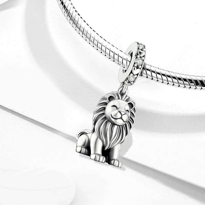 925 Sterling Silver Owl Dinosaur Panda Chameleon Cute Charm Bead Fit Diy Bracelet Bangle Making Gift of High Quality Jewelry