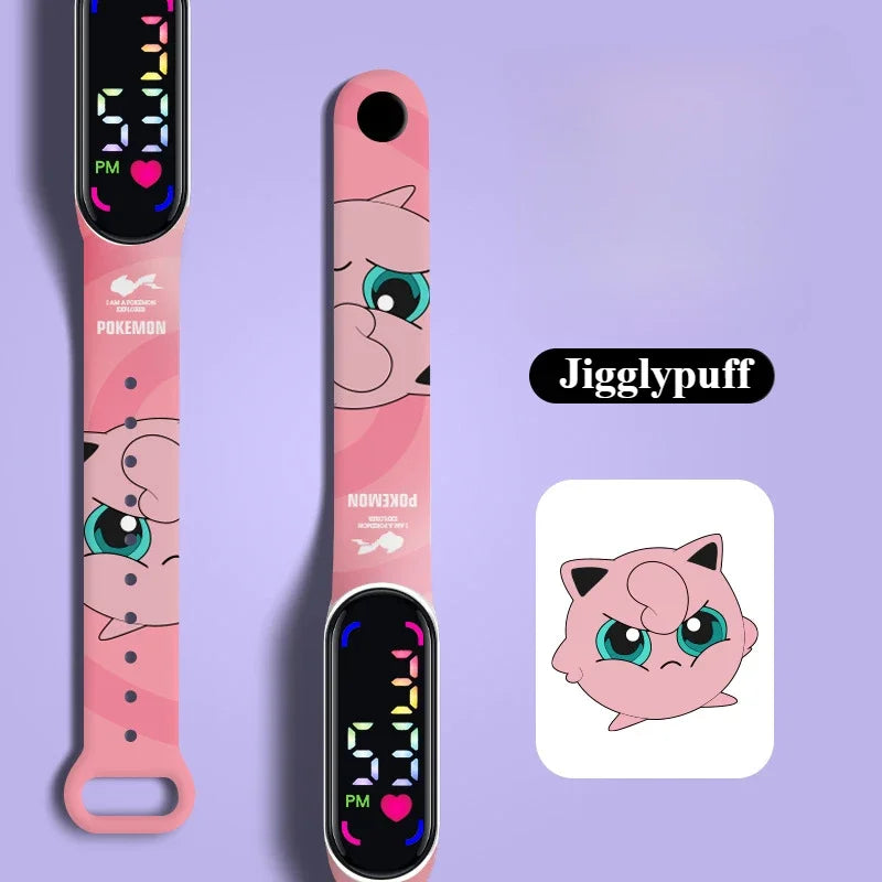 Strap LED Electronic Watch New Cute Anime Pikachu Gengar Waterproof Bracelet Fashion Boy Girl Digital Watches Birthday Gift