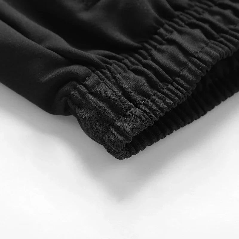 Herren Sommerhose große Größen, Kordelzug, Stretch, Sport-Jogger, Herren, große Übergröße, Reißverschlusstasche, 4XL 5XL 6XL 7XL 8XL, Grau, Schwarz