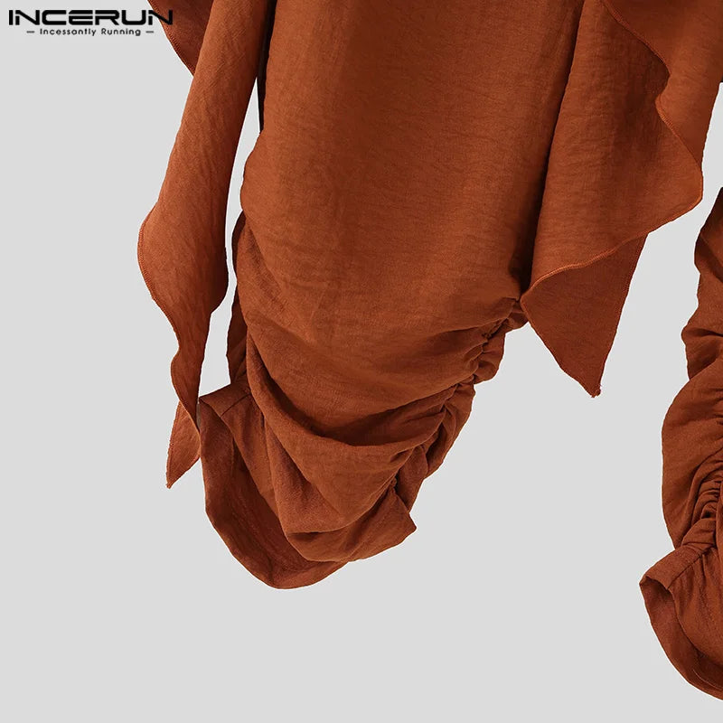 Mode INCERUN Somer Lente Mans Informele Broek Harembroek Geplooide Langbroek Straatdrag Oormaat Mansklere S-5XL
