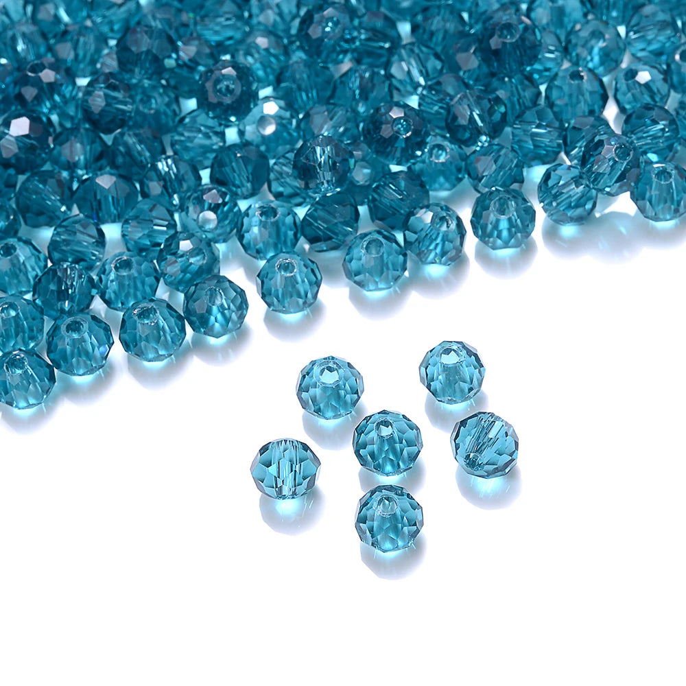 Cicifu Mix Green 3/4/6mm 40/120pcs Rondelle Austria Faceted Crystal Glass Beads Round Loose Beads for Jewelry Making Finding
