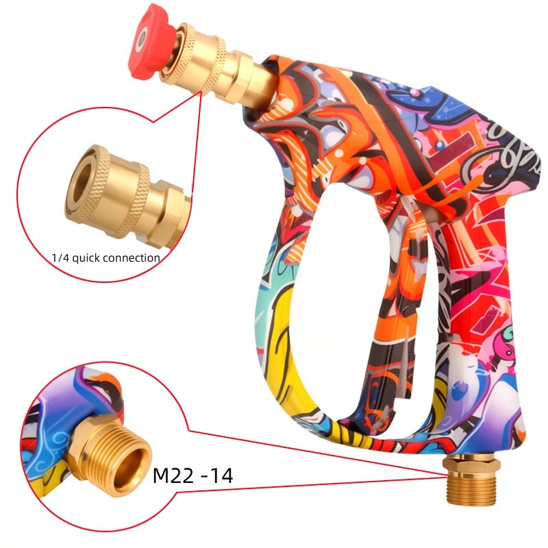 2175psi High-Pressure Water Gun Beautiful Graffiti Painting Optional 1L Foam Cannon 1/4 Quick Nozzle Set Rubber Nozzle Bracket