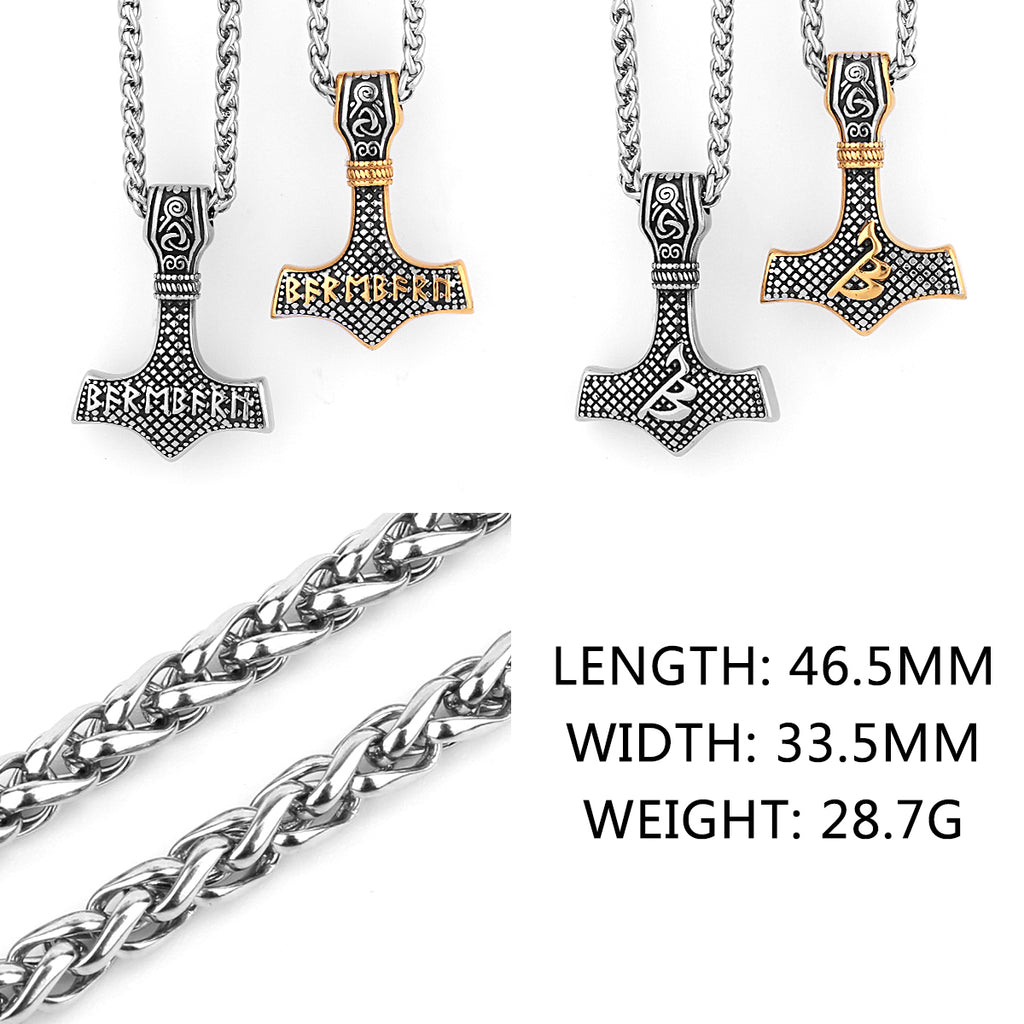 Original Viking Stainless Steel Thor Hammer Multiple Styles Domineering Unisex Necklace Pendant Boyfriend Gift Wholesale