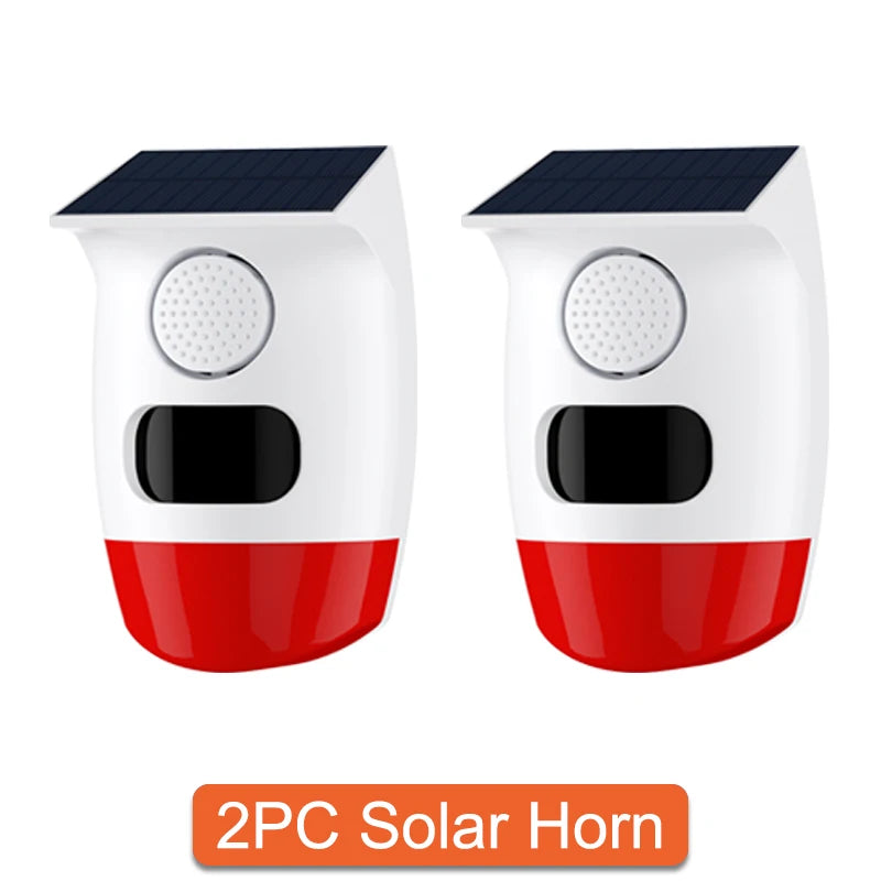 PGST 120dB Solar Independent Alarm Detector PIR Infrared Motion Sensor Siren Horn Home Security Protection Outdoor Waterproof