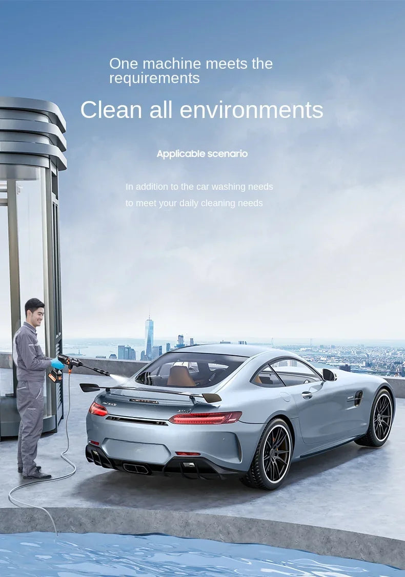 Electric High Pressure Water Gun 60Bar Car Wash Gun Washer Portable Wireless High Pressure Cleaner With Battery Car Cleaning Kit