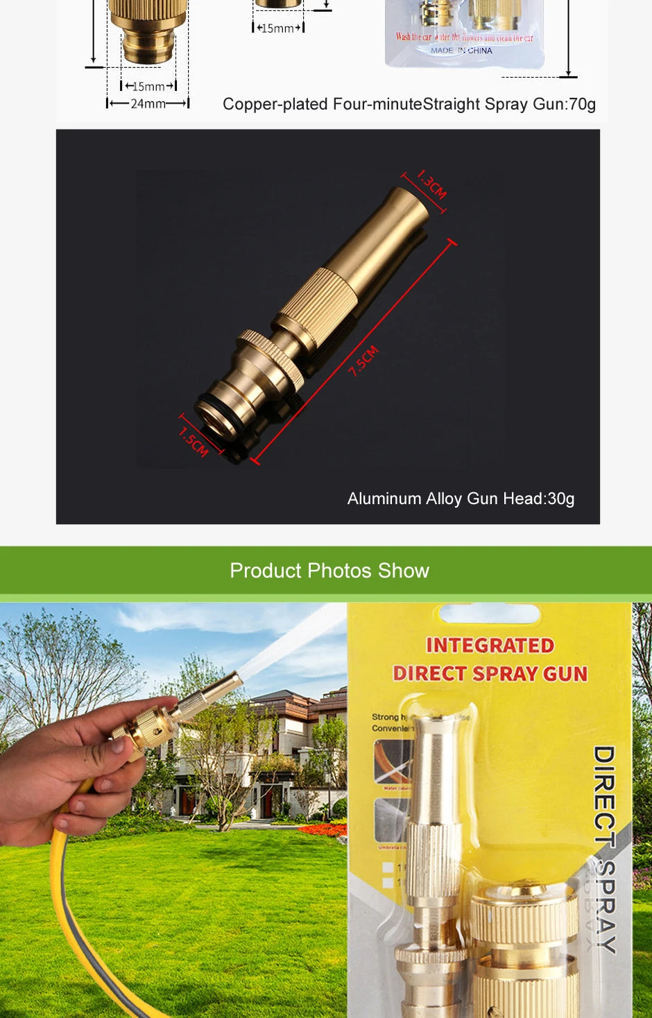Car Washing Water Gun High Pressure Garden Vegetable Gadgets Sprinkler Nozzles Irrigation Watering System Farming Supplies