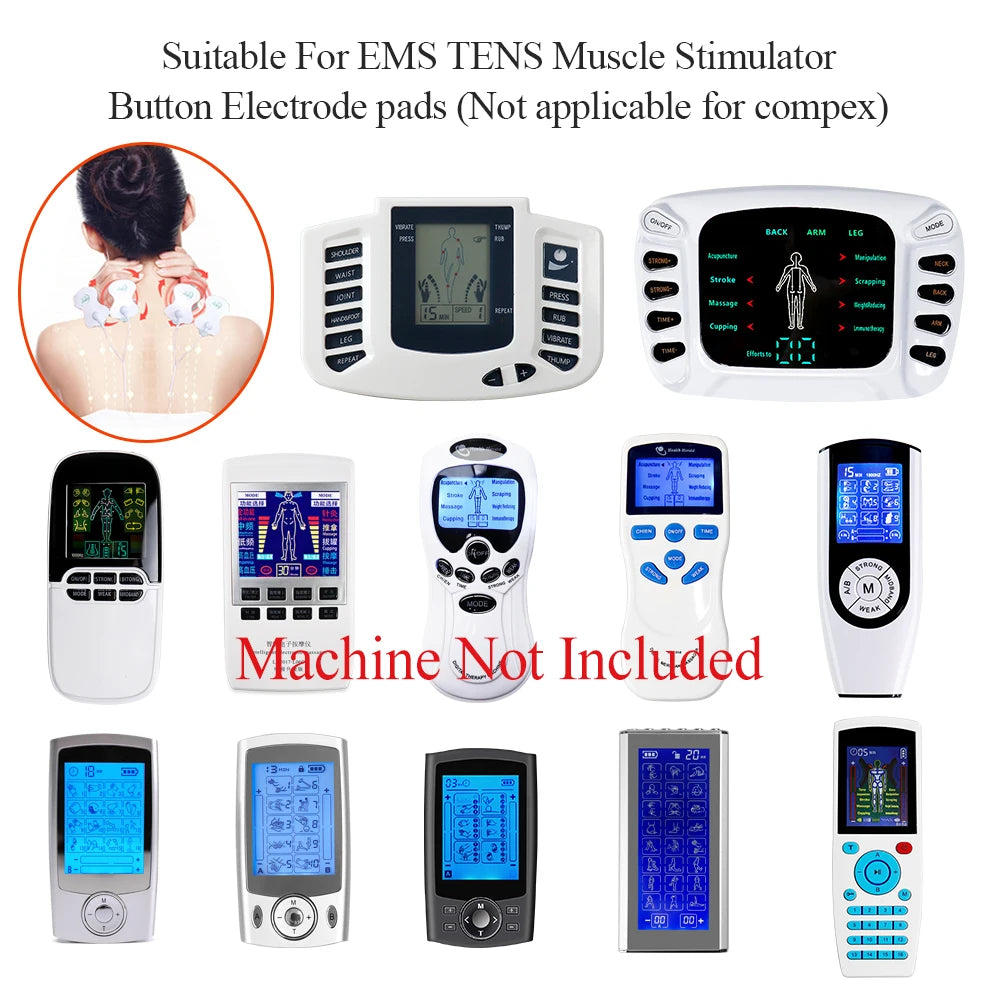 10/20pcs Electrode Pads EMS Muscle Stimulator TENS Pulse Massager Replacement Patch Self Adhesive Reusable Electrode Pads