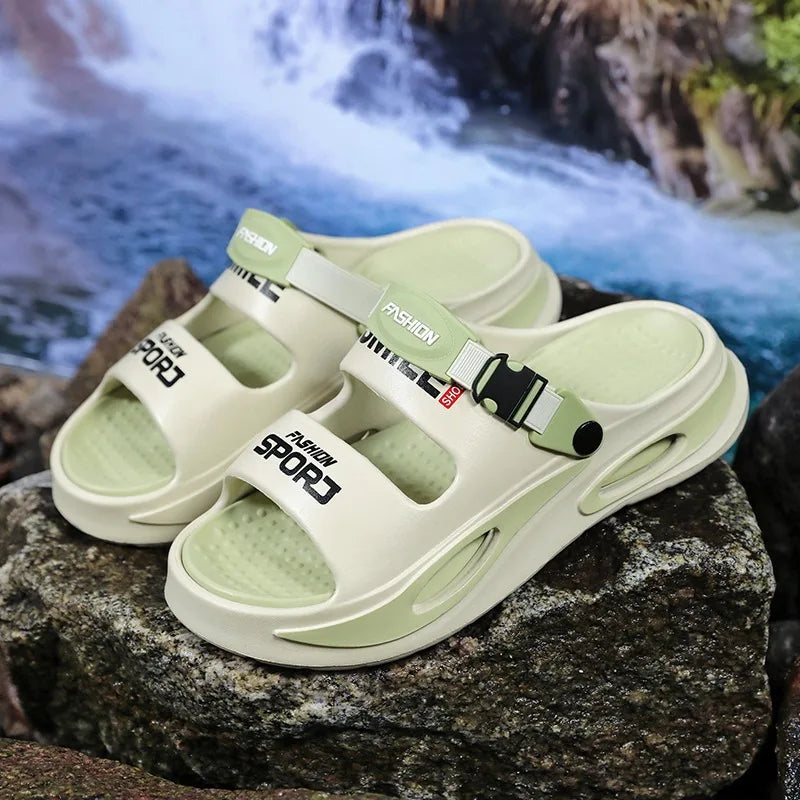 Sommer Herren-Pantoletten Strand-Sandalen, lässige rutschfeste weiche Sohle Outdoor-Slipper für den täglichen Gebrauch
