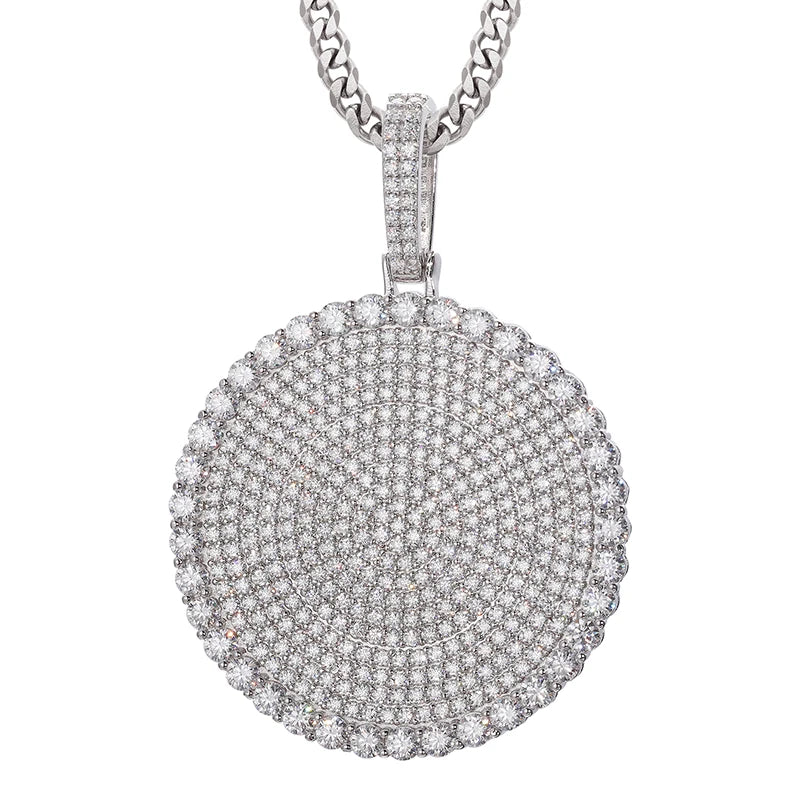 THUE Full Moissanite Luxury Square Pendant with Certification Rope Necklace For Women Men Hip Hop Jewelry Gifts