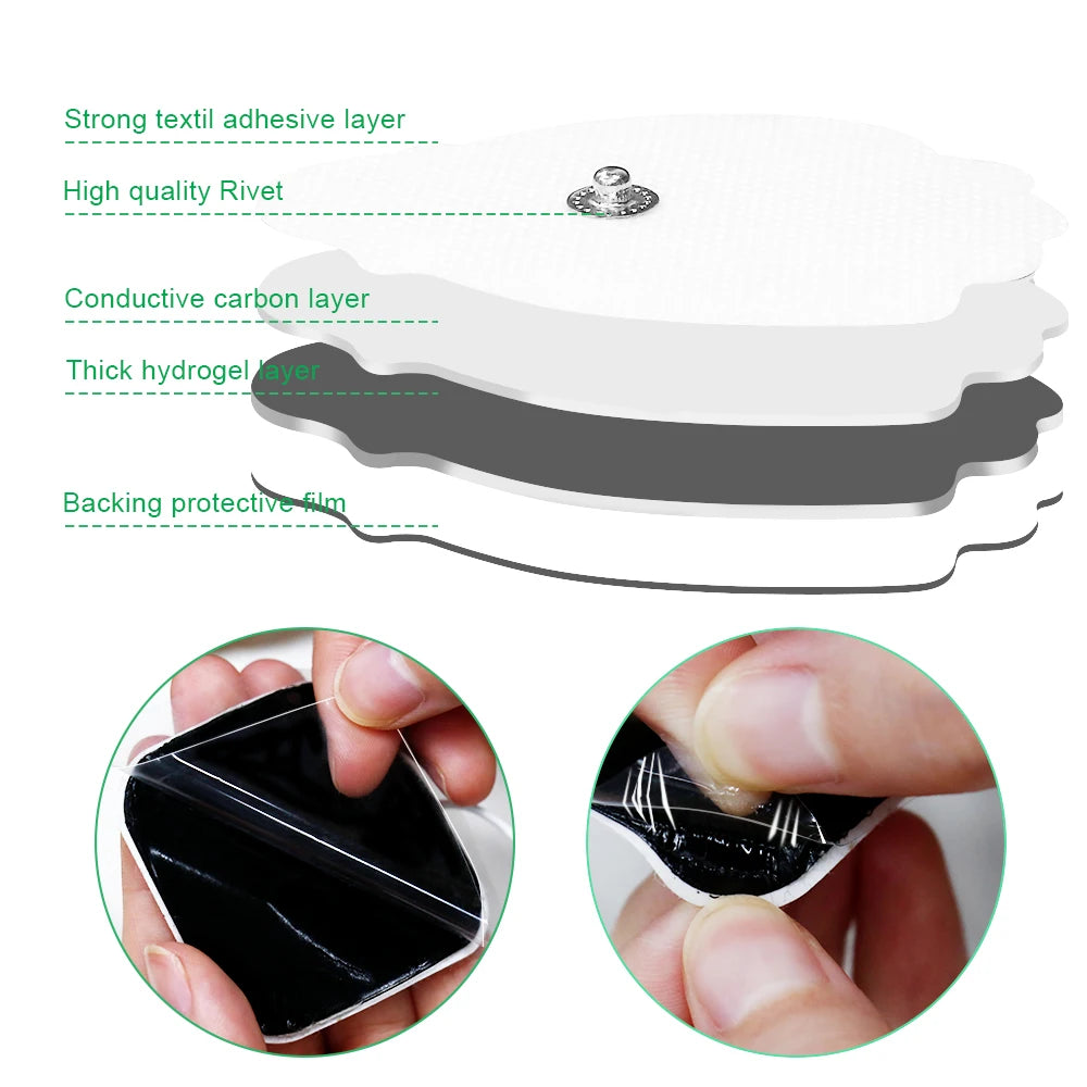 10/20pcs Electrode Pads EMS Muscle Stimulator TENS Pulse Massager Replacement Patch Self Adhesive Reusable Electrode Pads