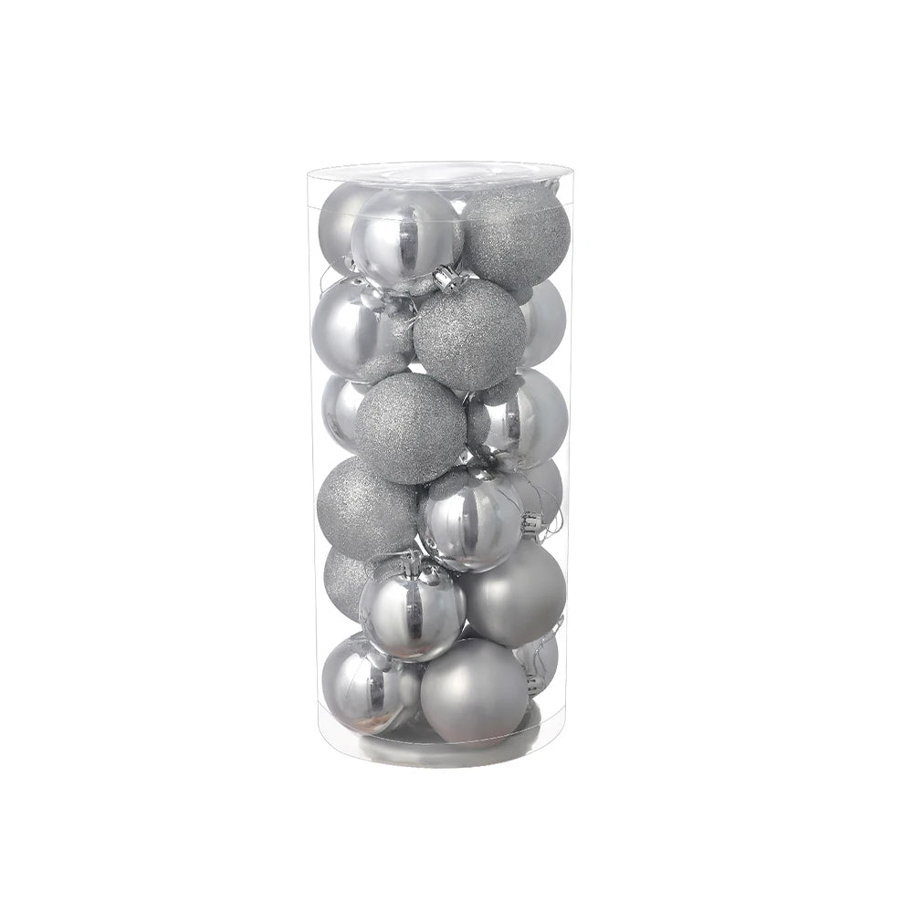 24Pcs/Box 3-4cm Christmas Balls Christmas Tree Ornament Ball Xmas Hanging Tree Pendant Home Party Decor New Year Gifts