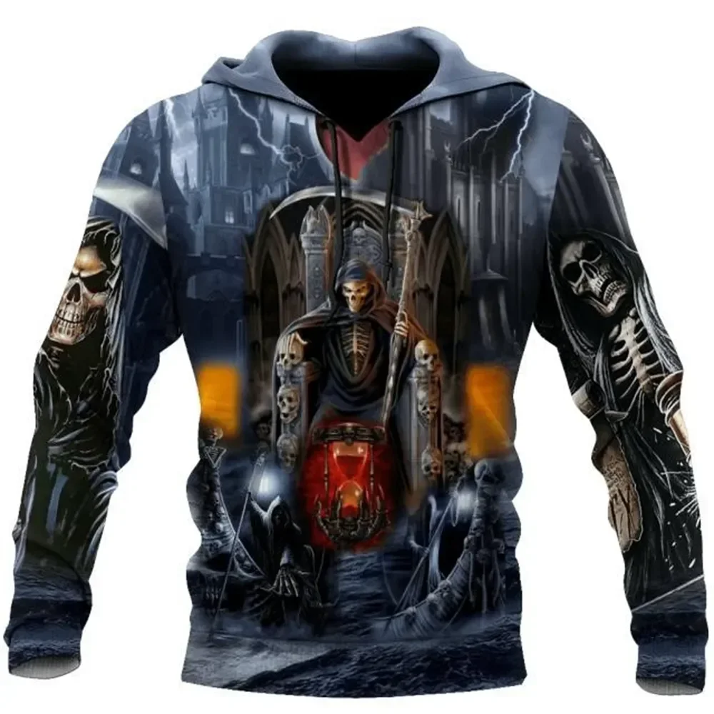 Vintage Skull 3D Print Hoodie Men/Women Casual Fashion Hoodies 2026 Pullover Sweatshirts Oversized Unisex Men Coat