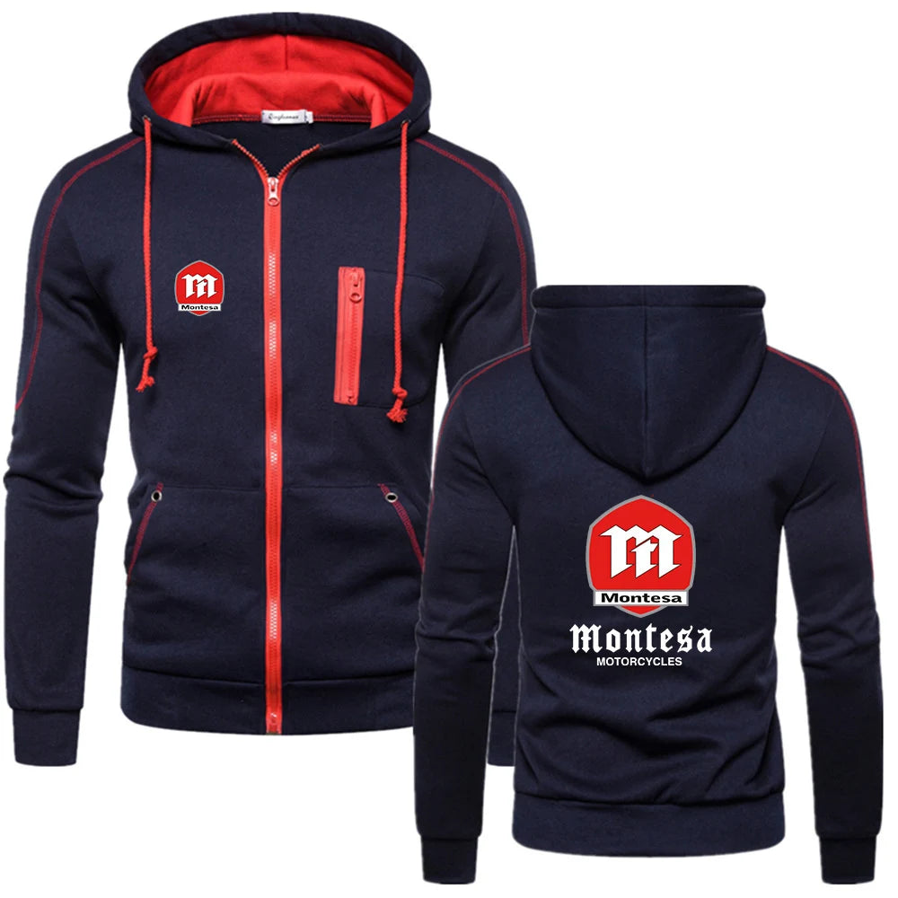 2023 New Men Montesa Motorcycle Fashion Brand Hoodies Spring and Autumn Comfortable Casual Solid Color Sweatshirt Tops