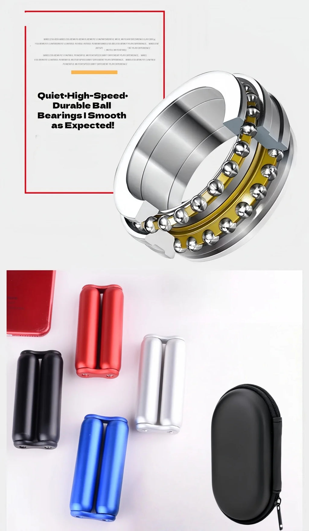 Premium Aluminum Alloy Stress Relief Roller | Portable Hand Massager | Finger Relaxation Fidget Toy for Office Home Travel Gifts