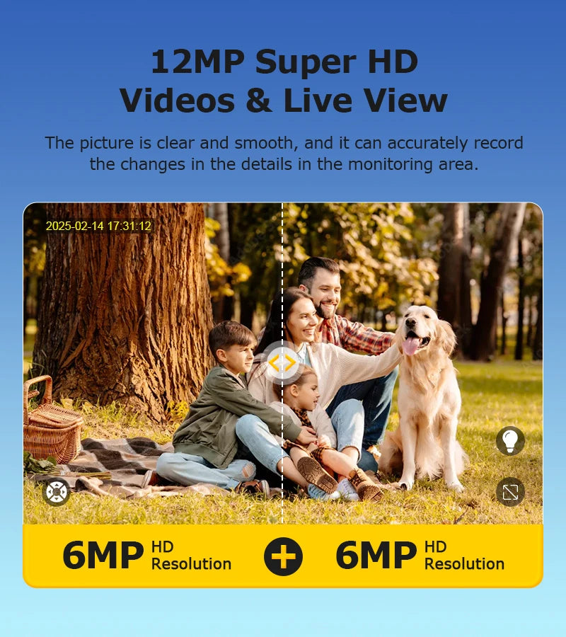 12MP 50X Zoom Dual Lens 4G SIM Solar Camera WIFI Outdoor Surveillance PTZ Human Detection Recording Security Night Vision Camera
