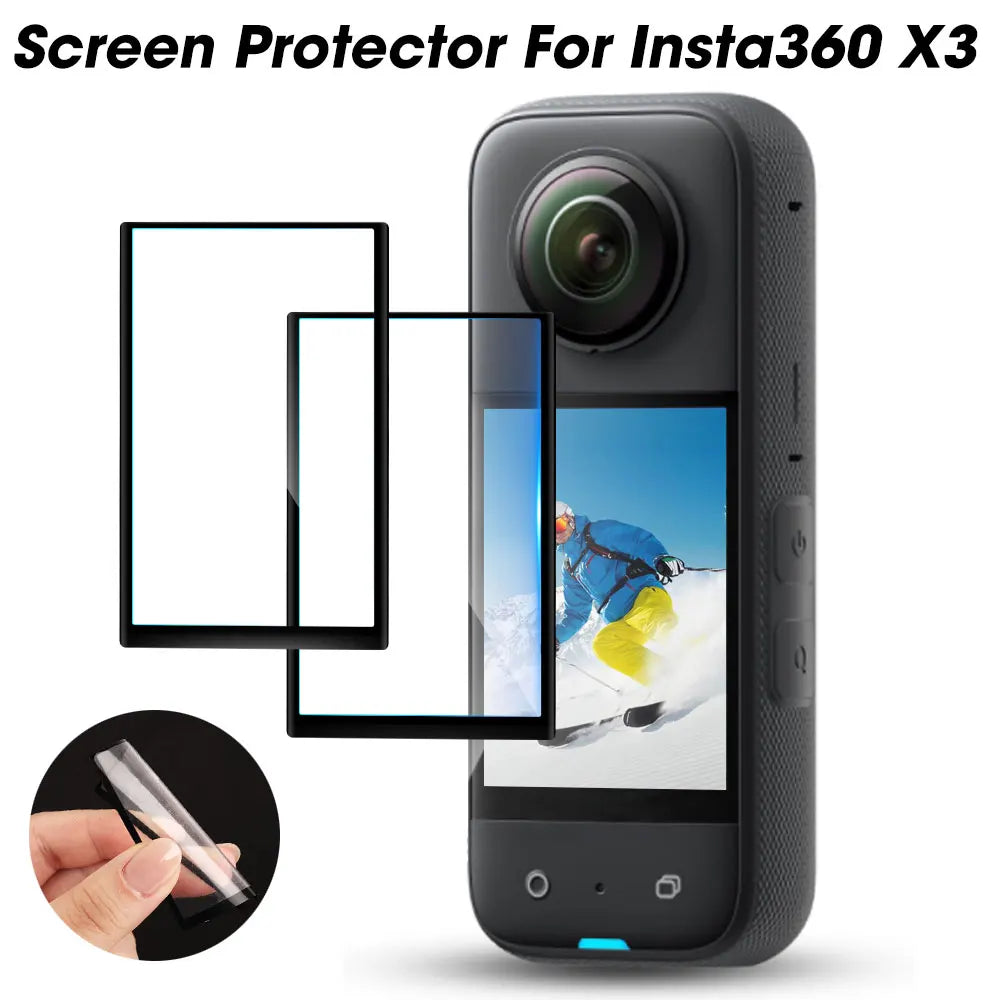 For Insta 360 X3 Self Adhesive Camera Lens Guard Front Back Camera Protectors for Insta 360 X3 HD Anti-scratch Screen Protectors