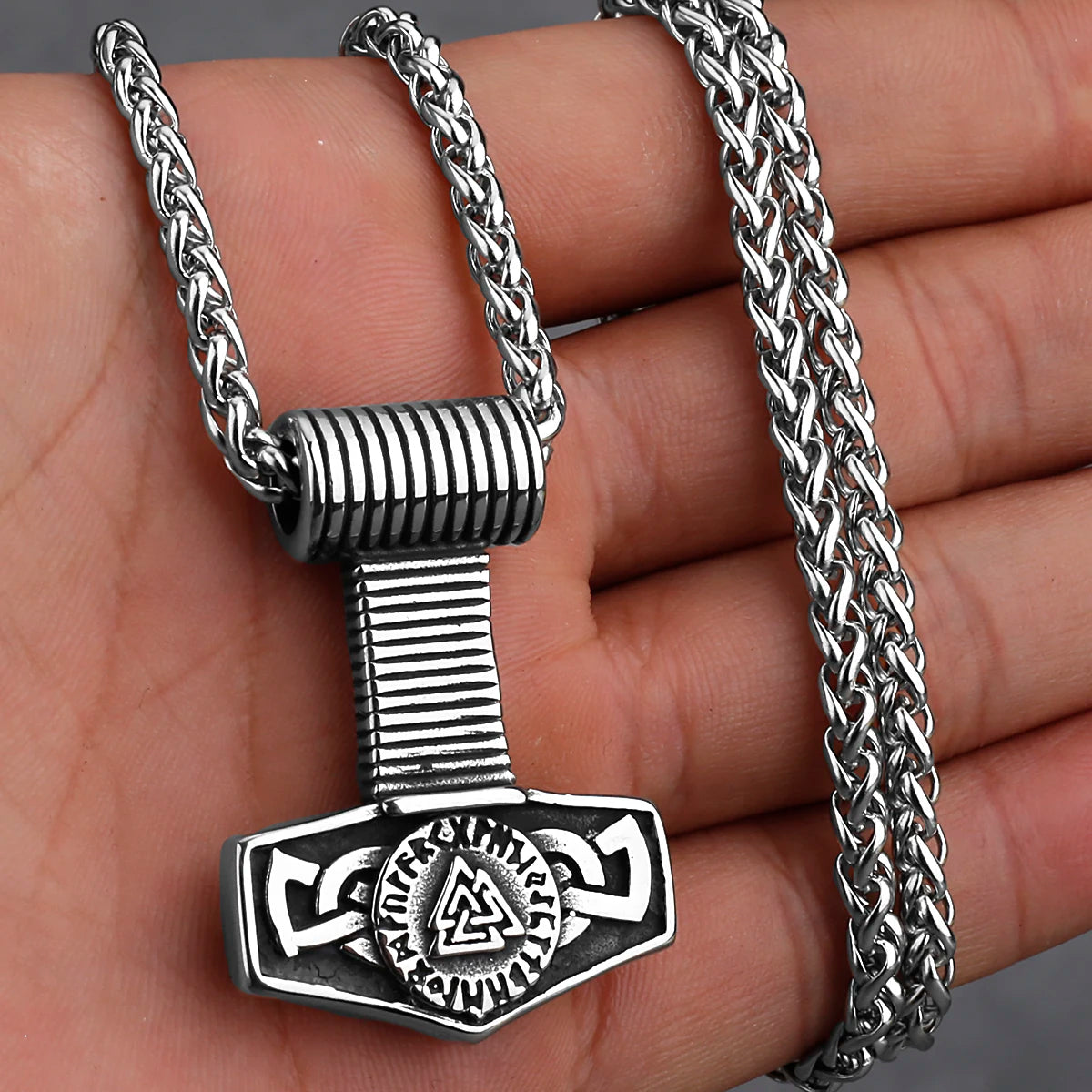 Original Viking Stainless Steel Thor Hammer Multiple Styles Domineering Unisex Necklace Pendant Boyfriend Gift Wholesale