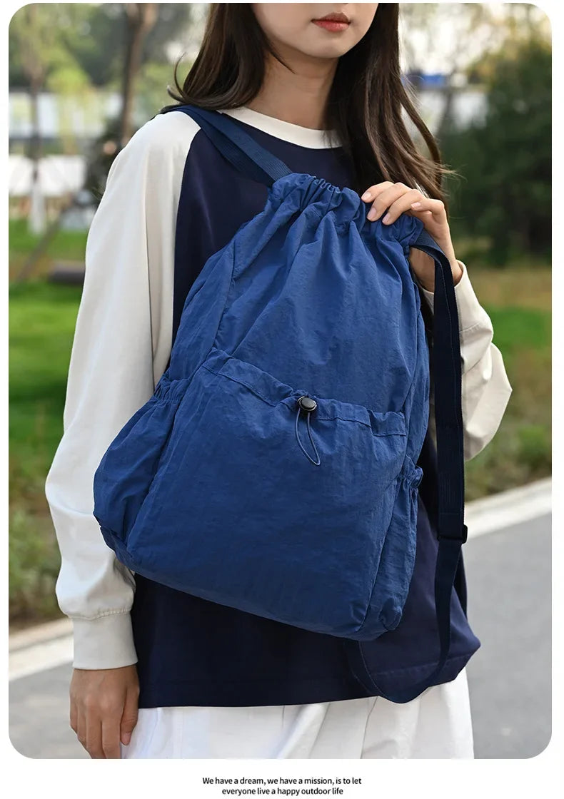 Foldable Drawstring Drawstring Backpack,Lightweight and Easy To Store,Essential for Short Distance Travel and Outdoor Activities