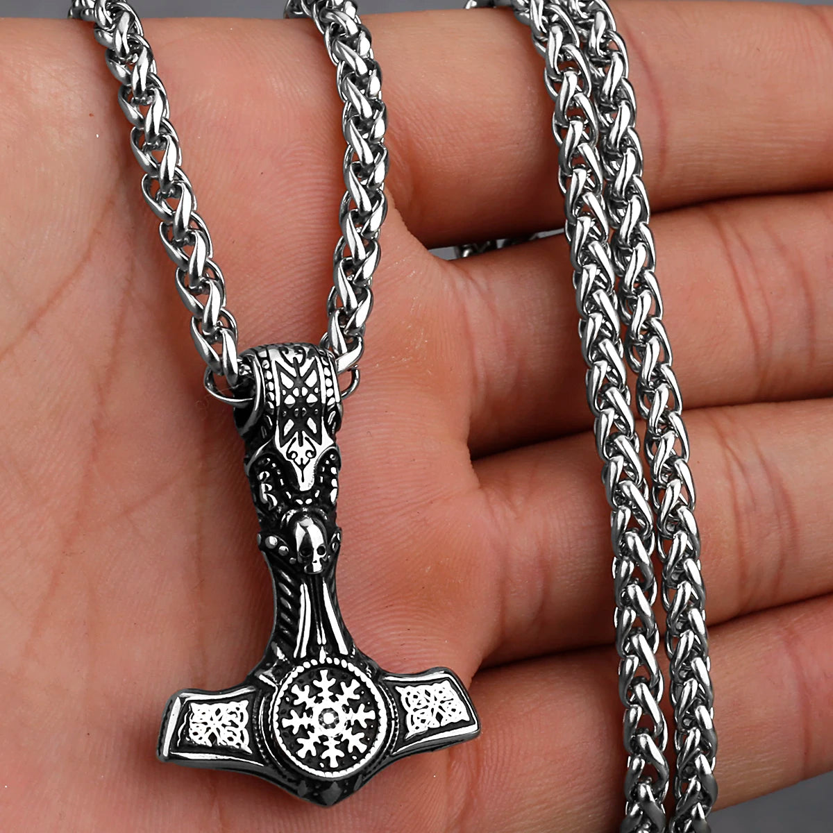 Original Viking Stainless Steel Thor Hammer Multiple Styles Domineering Unisex Necklace Pendant Boyfriend Gift Wholesale