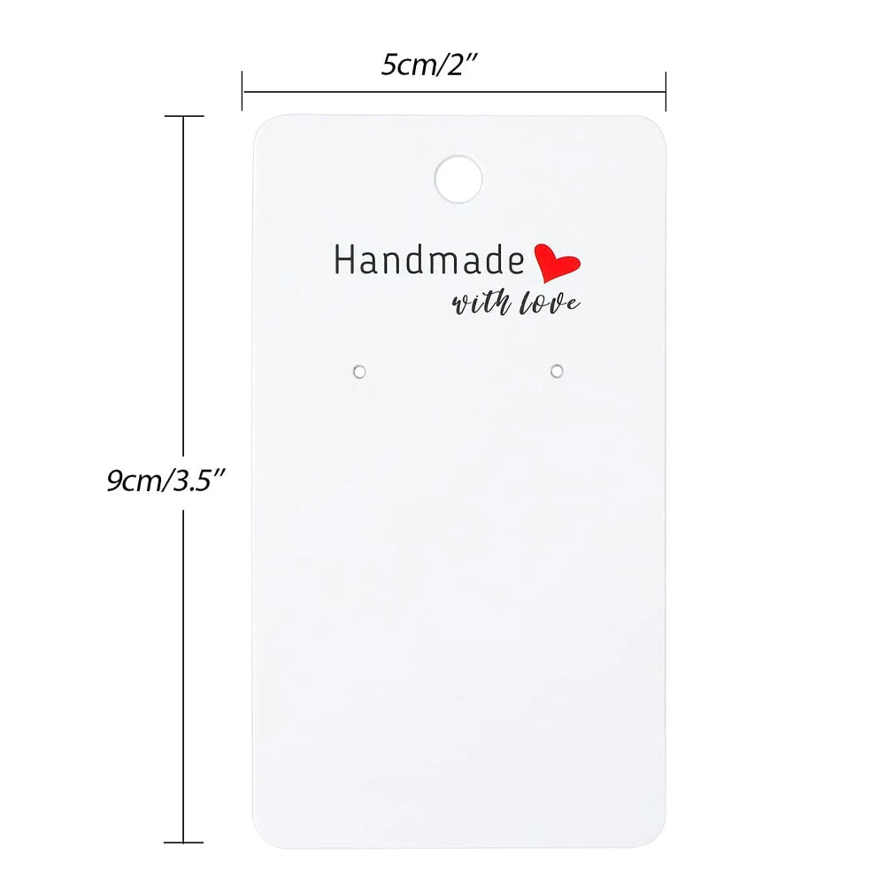 50pcs/Lot 5x9cm Paper Earrrings Display Hang Tag Cards DIY Ear Stud Jewelry Storage Package Supplies Accessories Small Business