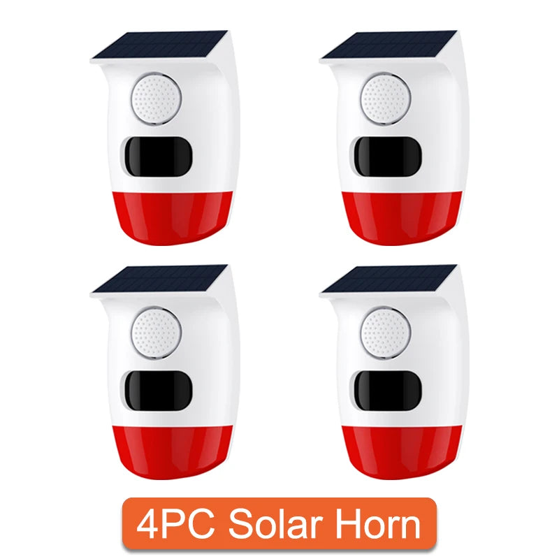 PGST 120dB Solar Independent Alarm Detector PIR Infrared Motion Sensor Siren Horn Home Security Protection Outdoor Waterproof
