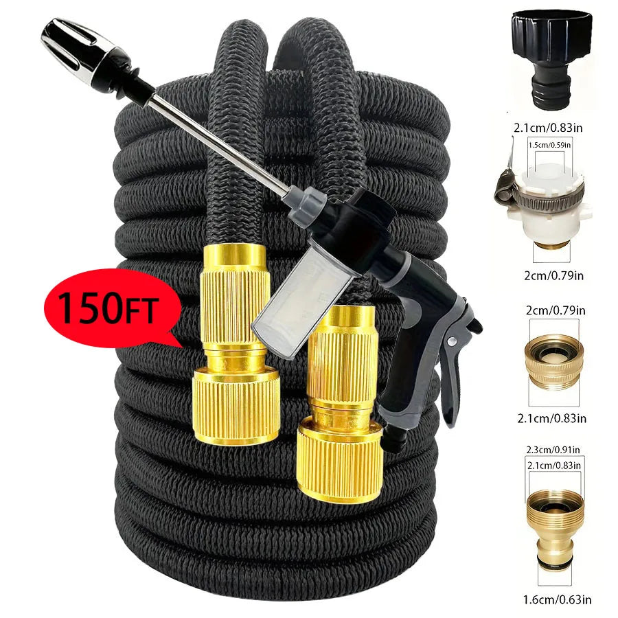 25FT-150FT Garden Hose Expandable Magic Water Pipes Home Garden Daily Watering Tools High-Pressure Car Wash Cleaning Water Gun