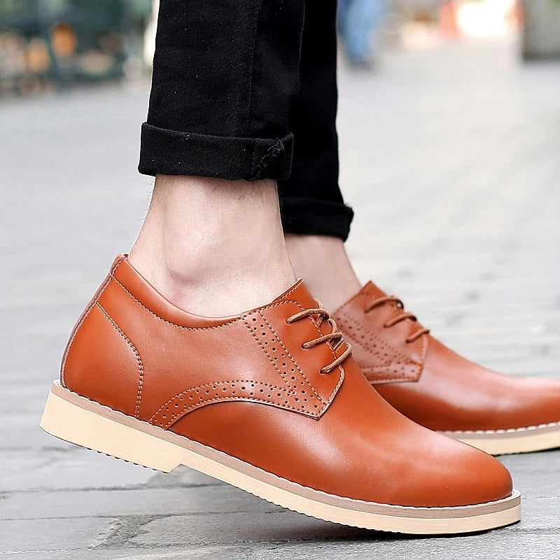Elevator Shoes Men Genuine Leather Shoes Wedding Business Shoes 6CM Height Increasing Lift Shoes Invisible Heighten Footwear