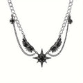 Men's stainless steel necklace, synthetic zircon, popular street style neck chain, exquisite wing design, give to boyfriend