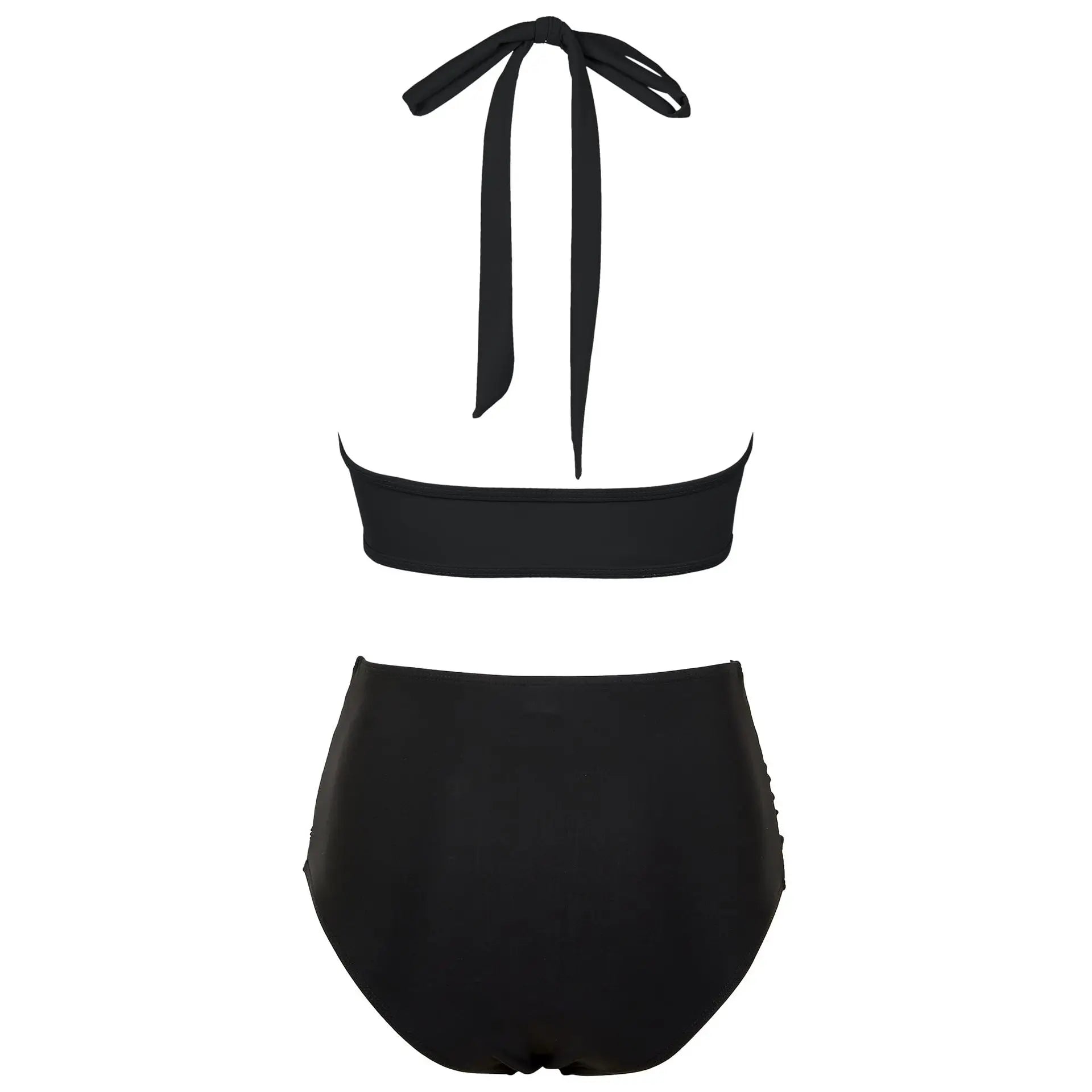 High Waist Bikini Set Sexy Push Up Swimsuit Women Black Beachwear Tummy Control Swimwear Adjustable Bathing Suit Bikinis 2024