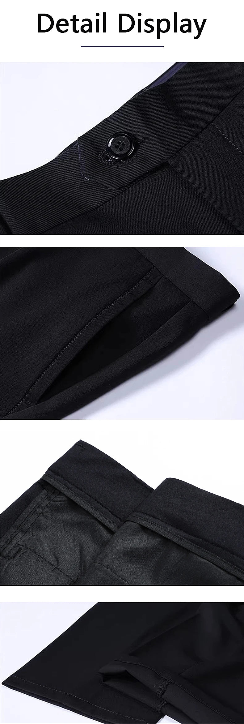 Male Smart Casual Pants Stretchy Sports Men's Fast Dry Trousers Spring Autumn Full Length Straight Office Black Navy Work Pants