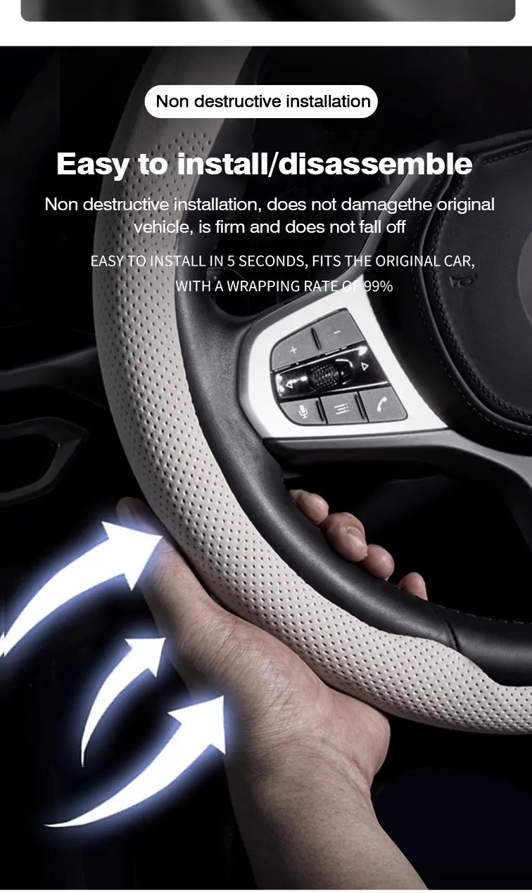 8D Nappa leather Car Steering Wheel Cover For Chevrolet Aveo Bolt Onix Cruze Spark Cavalier Colorado Malibu Auto Accessories