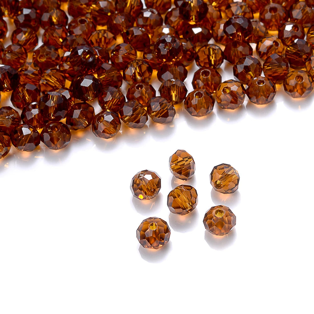 Cicifu Mix Green 3/4/6mm 40/120pcs Rondelle Austria Faceted Crystal Glass Beads Round Loose Beads for Jewelry Making Finding