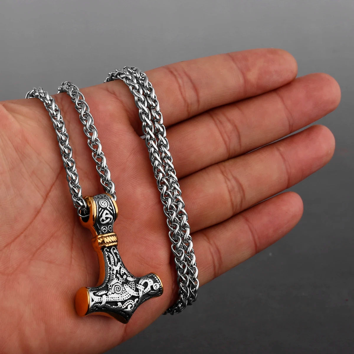 Original Viking Stainless Steel Thor Hammer Multiple Styles Domineering Unisex Necklace Pendant Boyfriend Gift Wholesale