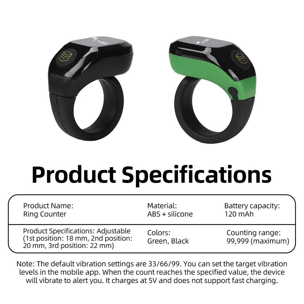 Smart APP Ring Counter OLED Display Portable Digital Display Counter Bluetooth Counting Ring Rechargeable Finger Counter