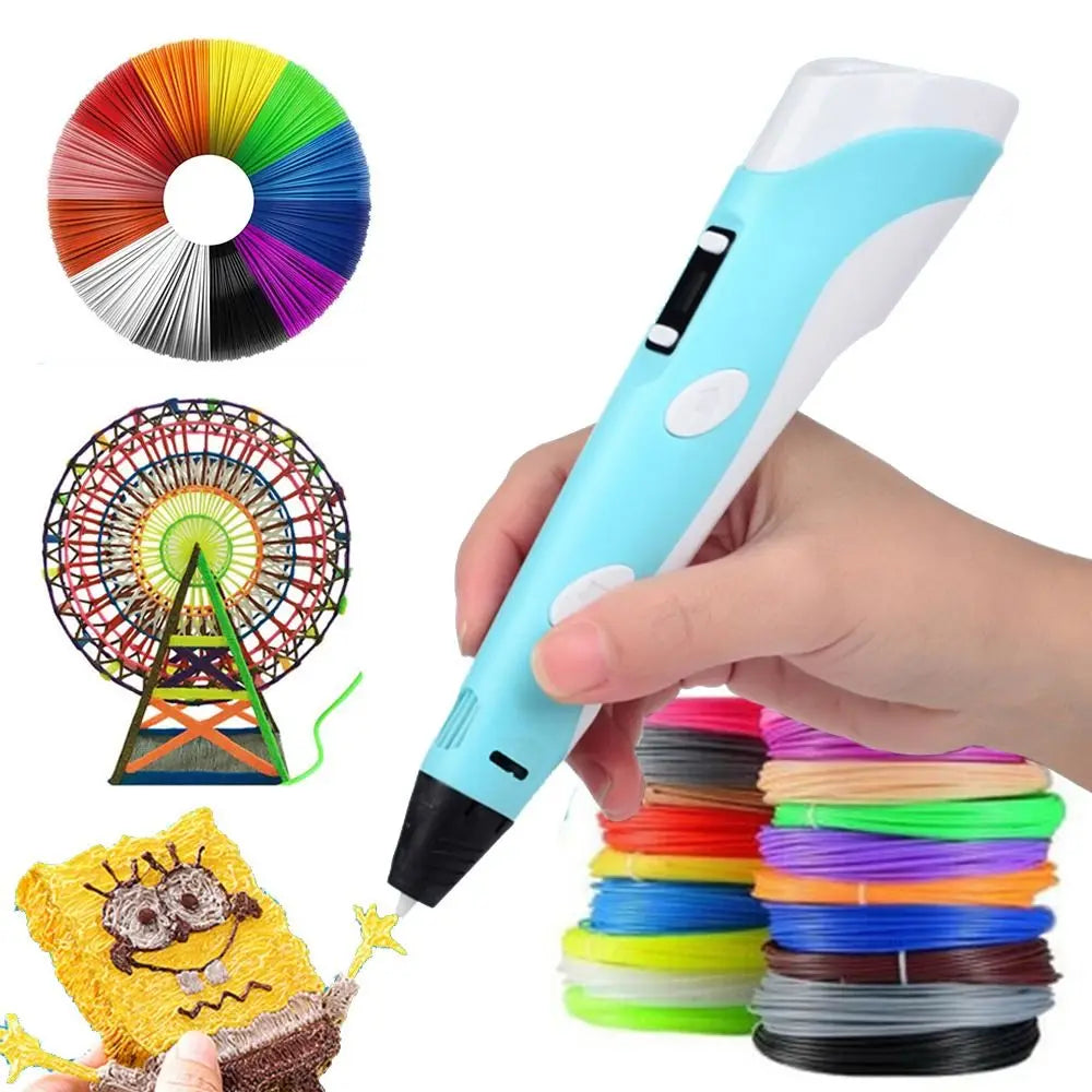 3D Printing Pen Arts Printer Set PLA Filament Drawing Print For Kids Adult Creative Toy Gift 36M PLA Filaments +USB 3D Pens