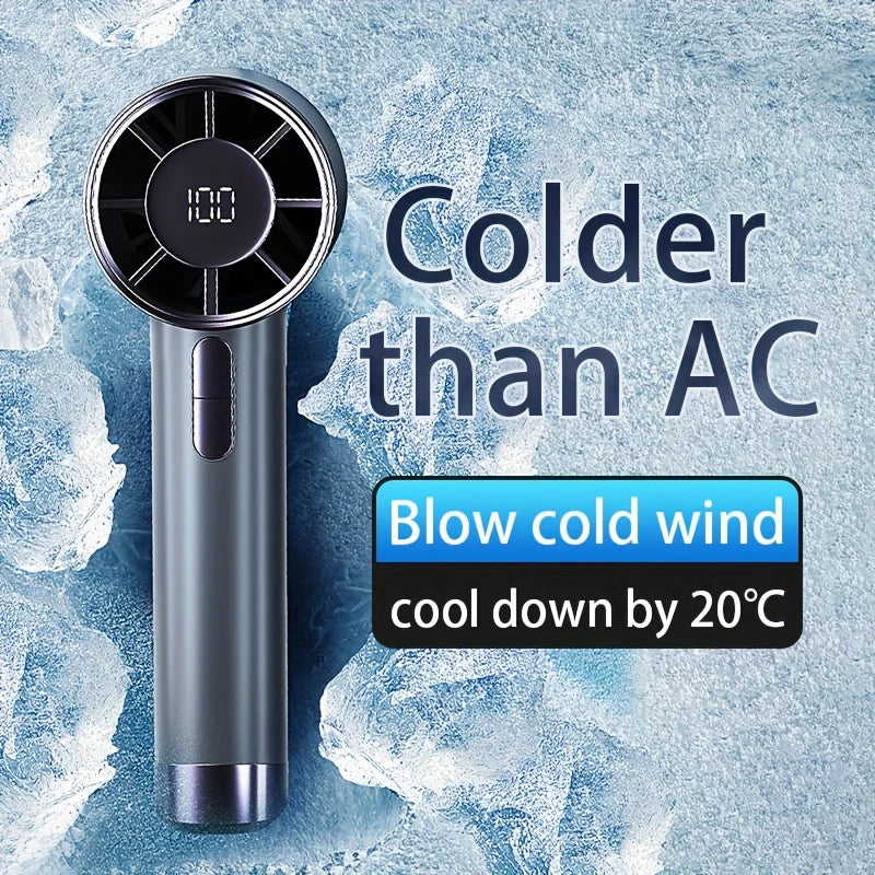 Mini Portable Handheld Fan Instant Ice Mode 100 Winds Speeds Adjustable 3000mAh Electric Fans Rechargeable Outdoor Personal Fan