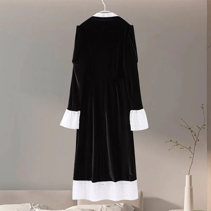 Square Collar Puff Sleeve Women Dress Patchwork Slim Pleated Lady Maxi Dresses 2026 Elegant Spring Vintage Female Vestidos