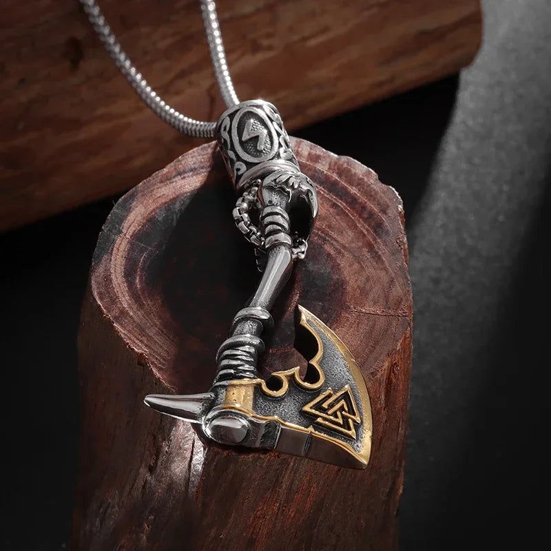 Retro Nordic Style Crow Skull Pendant Animal Bird Necklace for Men Personalized Jewelry Lucky Amulet Gift