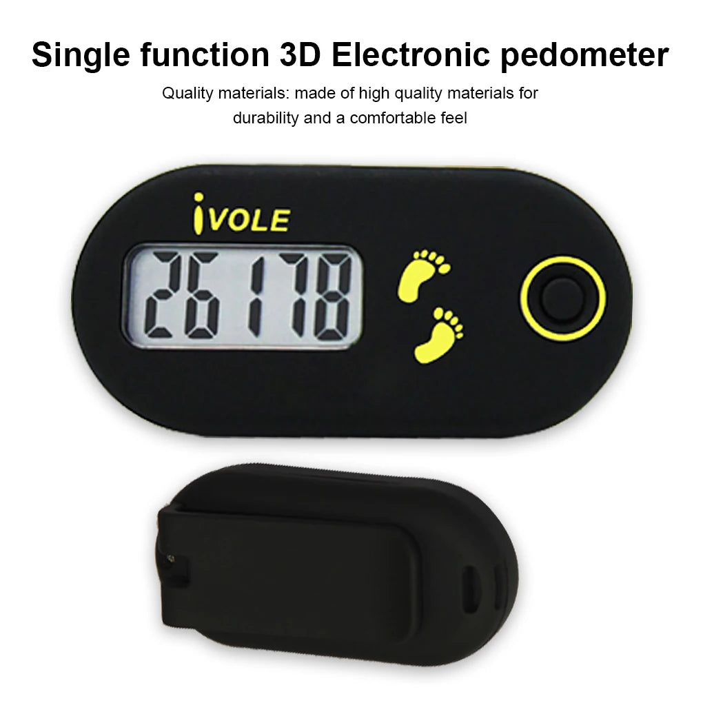 Ivole Digital Step Pedometer Walking Running Counter LCD Display Fitness Gym Practice Counting Tools Accessories