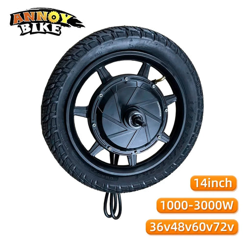 120km/h High Speed Electric Bicycle Motor Tire 14x2.125/54-254 Hub Motor Brushless Scooter 14 inch 36V 48V 60V 72V 1500W-3500W