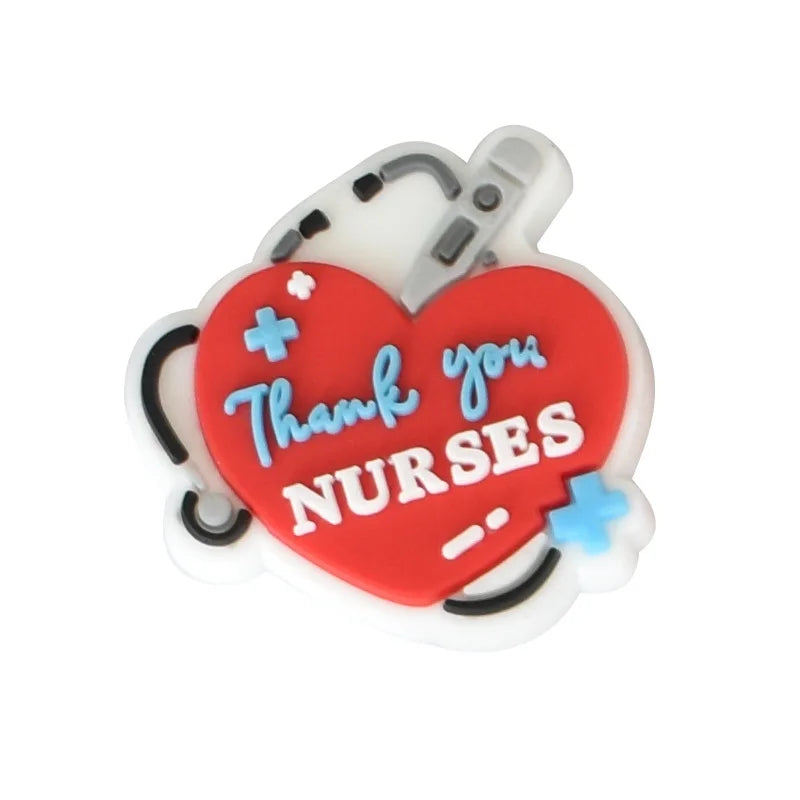 Doctors Nurses Medical Shoe Charms for Crocs Accessories Charms Clogs Bubble Slides Sandals PVC Shoe Decorations Party Gifts