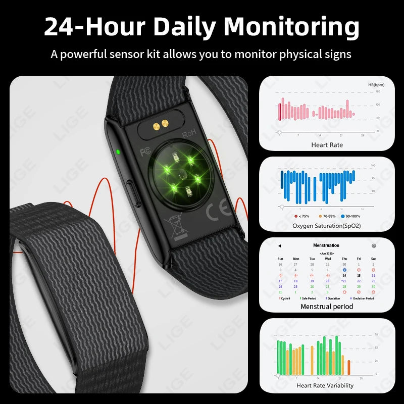 2025 New Smart Watch Fitness Sport Smart Bracelet For Men Women Heart Rate Blood Oxygen Health Monitor Waterproof Smartwatch Men
