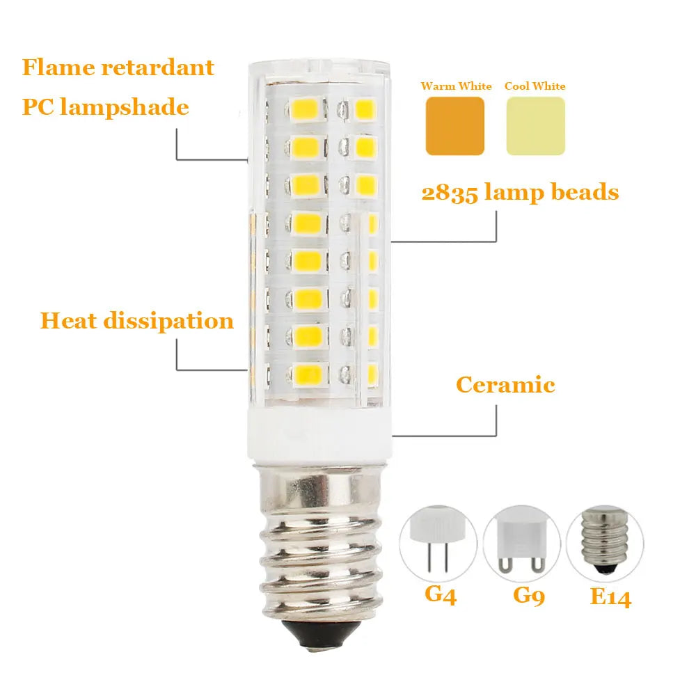 E14 LED Bulb 7W 9W 12W 15W 18W, 220V-240V Bright Mini Corn Light, 2835 SMD, 360° Beam Angle, Replace Halogen Chandelier Bulbs