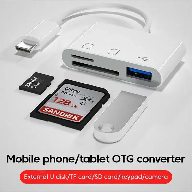 Fro 3-in-1 Type-C Adapter TF SD Memory Card Reader OTG USB C USB2.0 Card Connector Suitable for MacBook USB Type C Adapter