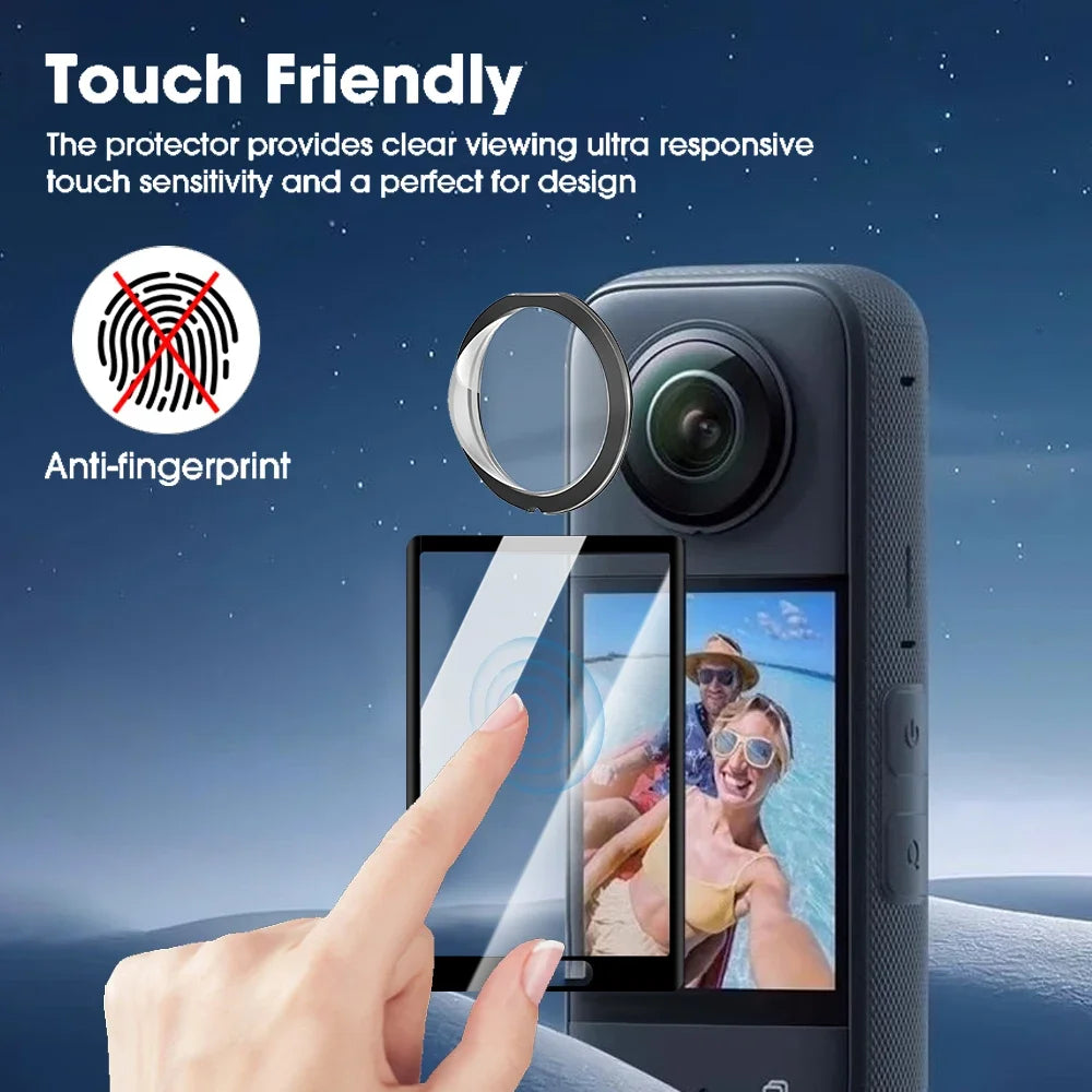 For Insta 360 X3 Self Adhesive Camera Lens Guard Front Back Camera Protectors for Insta 360 X3 HD Anti-scratch Screen Protectors