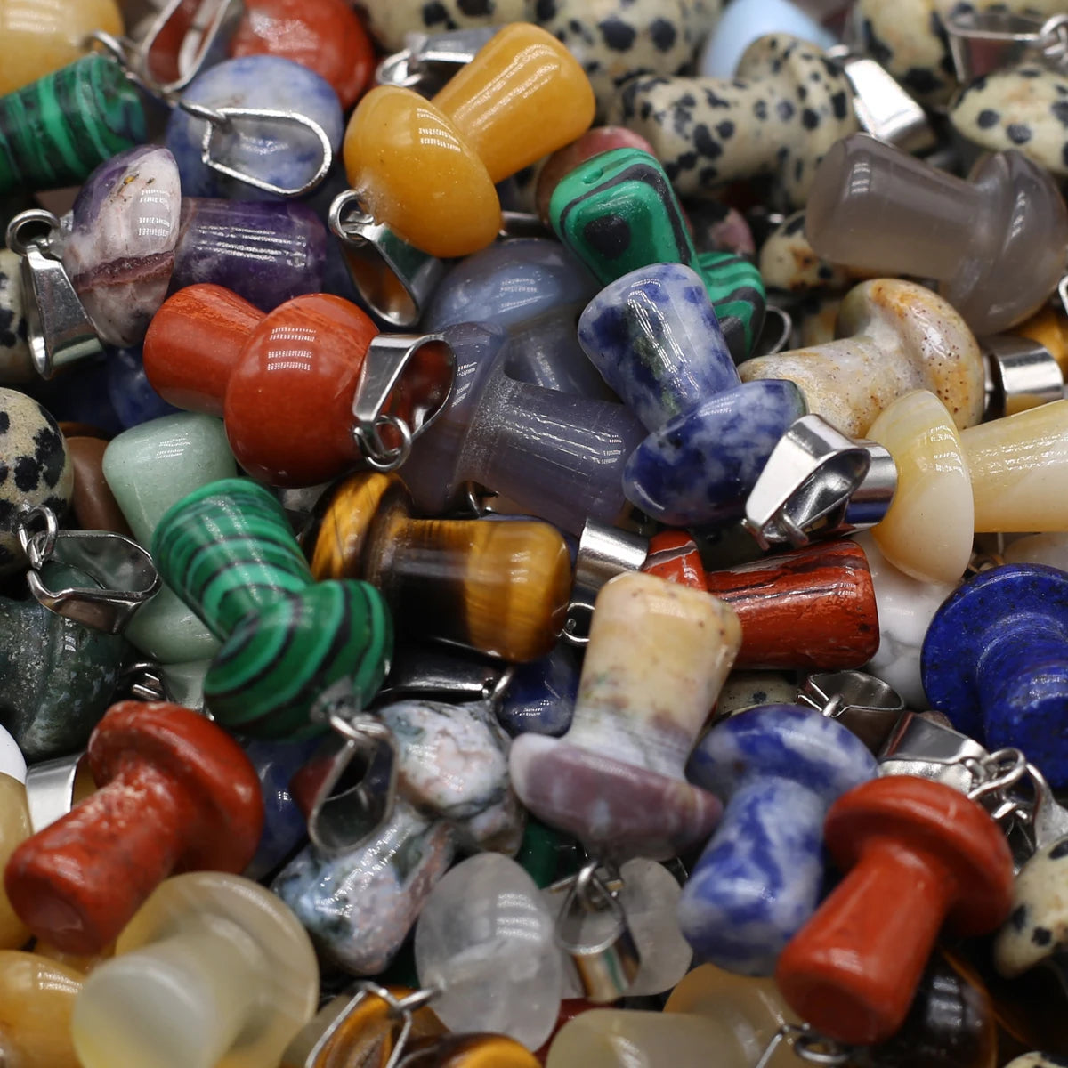 12pcs Natural Stone Pendant Mix Colors Women Natural Jewelry Charms fit DIY Necklace Making Wholesale Multiple Shapes