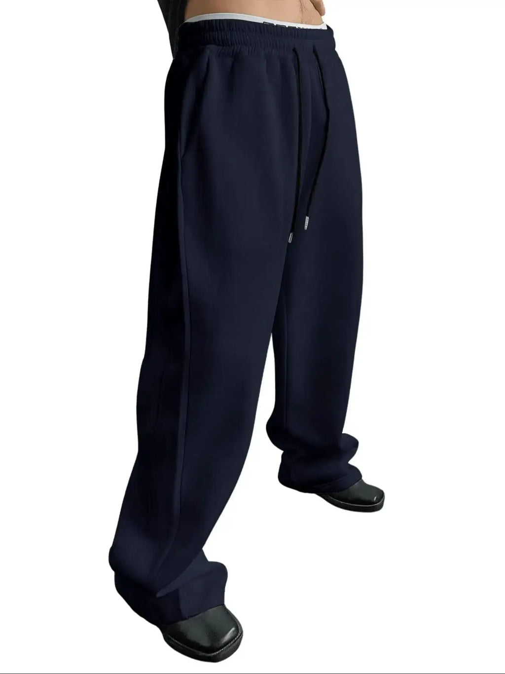 Herren-Sweatpants mit weitem Bein, Kordelzug an der Taille, geradem Bein, lockere Hose, Freizeithose, Bergsteigerhose, Jogger-Sweatpants
