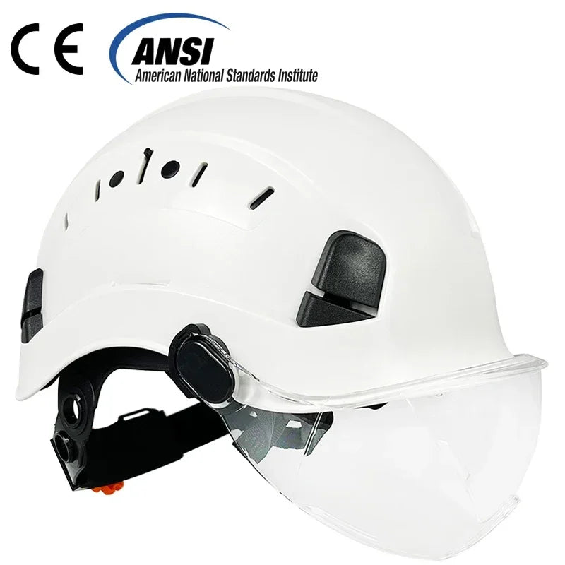 Safety Helmet With Goggles Men's Construction Hard Hat High Quality ABS Protective Helmets Work Cap For Working Climbing Riding