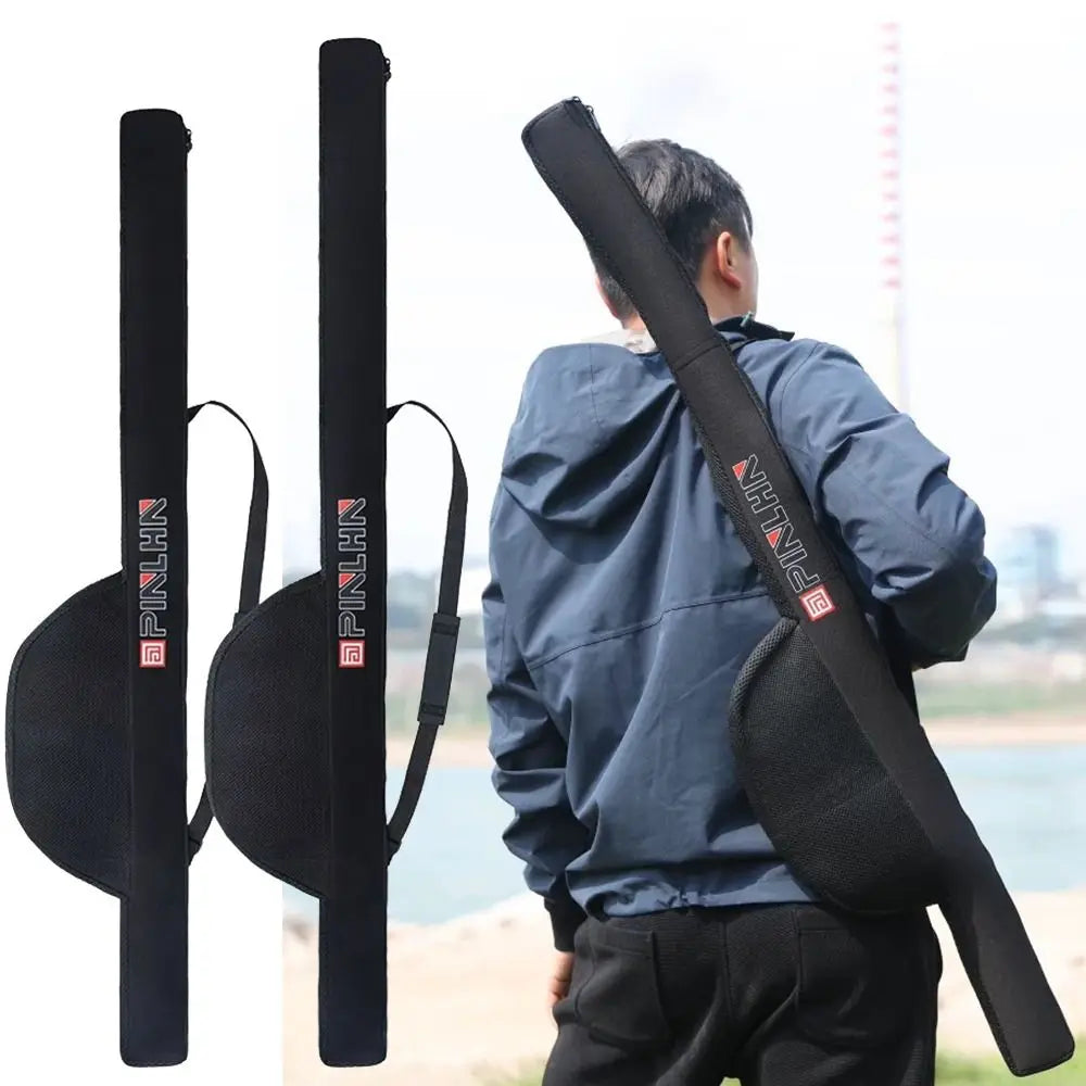 New Portable Fishing Rod Bag Folding 118/128cm Fishing Rod Case With Shoulder Strap Fishing Pole Reel Bag
