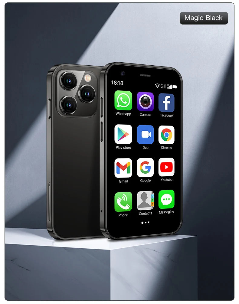 SERVO Mini Smartphone 3.0" Display 2GB+16GB 3G WCDMA Facial Recognition WiFi GPS Play Store Android Smart Phone Dual SIM Standby